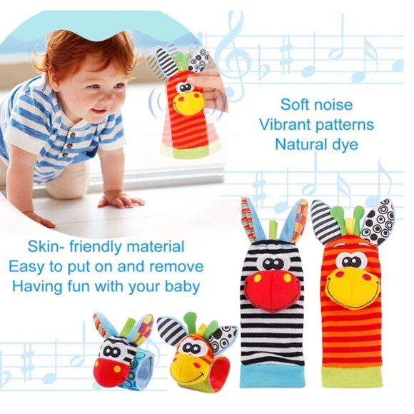 Infant bed bell baby kids plush Toddler Baby Handbell Ring Bell socks Toy Jungle - Picture 14 of 16